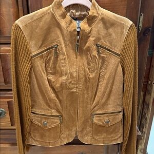 Live a Little Tan Utility Jacket with Ribbed Sleeves